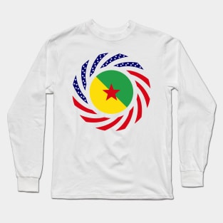 French Guianan American Multinational Patriot Flag Series Long Sleeve T-Shirt